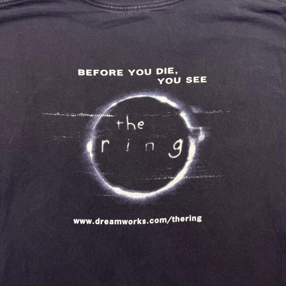 Vintage DreamWorks The Ring Movie Promo Navy T-Shirt XL Horror Film Tee 2002